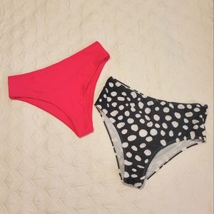 Two High Rise Bikini Bottoms